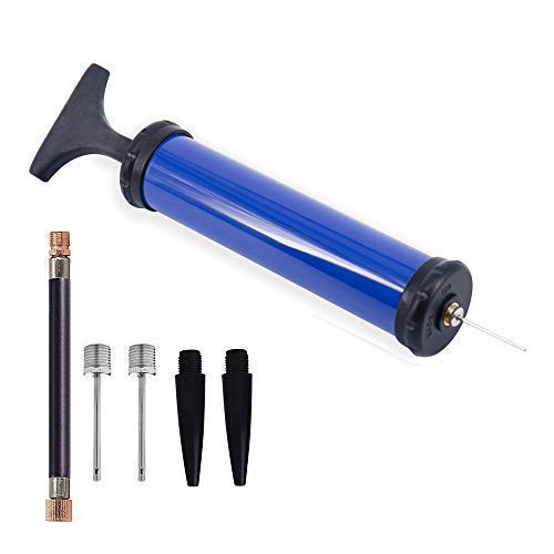 TONUNI Portable Air Pump,Ball Pump Inflator Kit with Needle,Nozzle, Extension Hose for Soccer Basketball Football Volleyball Water Polo Rugby Exercise Sports Ball Balloon Swim Inflatables(Blue)