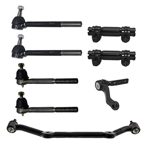 Detroit Axle - Brand New 8 Piece Front Steering Kit - 1 Idler Arm, 1 Center Link, 2 Adjustment Links, All 4 Inner & Outer Tie Rod Ends - fits 2WD Models Only