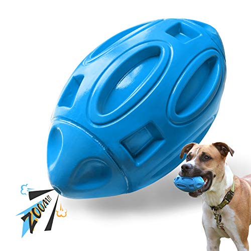 EASTBLUE Squeaky Dog Toys for Aggressive Chewers: Rubber Puppy Chew Ball with Squeaker, Almost Indestructible and Durable Pet Toy for Medium and Large Breed