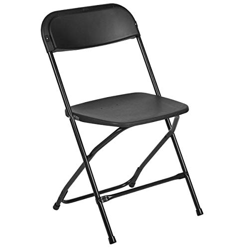 Flash Furniture HERCULES Series 650 lbs capacity Premium Plastic Folding Chair - Black (10 Pack)