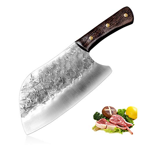 Meat and Vegetable Cleaver Knife High Carbon Stainless Steel Chef Knife Full Tang Sharp Kitchen Butcher Knife