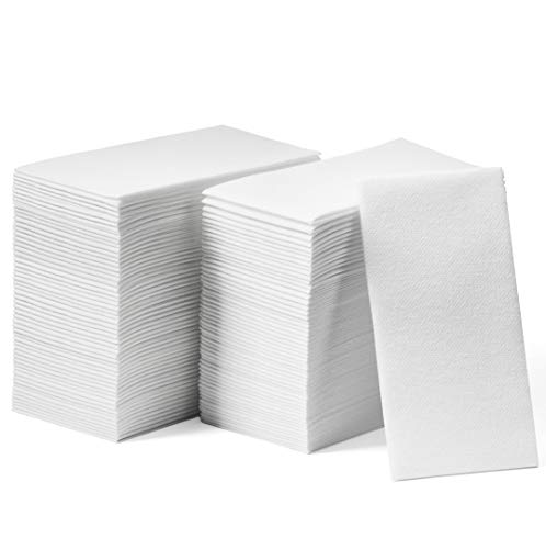 Lintext Disposable Linen-Feel Guest Towels [Extra-Soft -Pack of 200] - Disposable Cloth-Like Hand Towels - Soft and Absorbent Paper Napkin for Kitchen, Bathroom, Party, Wedding, Or Event