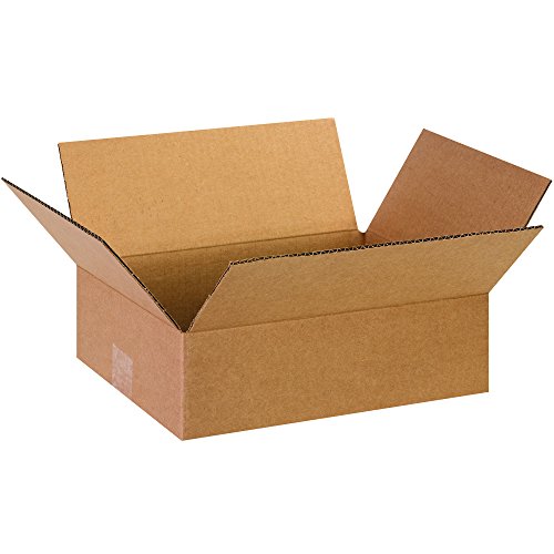 BOX USA B13104 Flat Corrugated Boxes, 13'L x 10'W x 4'H, Kraft (Pack of 25)