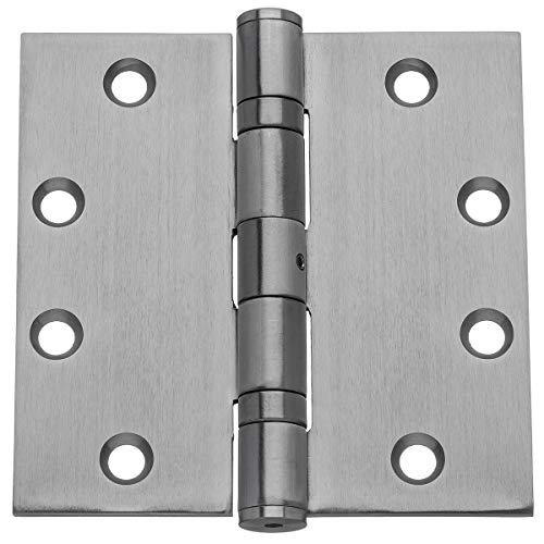Dynasty Hardware Commercial Grade Ball Bearing Door Hinge 4-1/2 x 4-1/2 Full Mortise Stainless Steel, Non-Removable Pin - 3- PACK