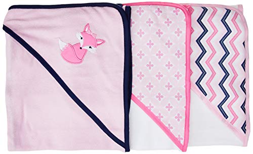 Luvable Friends Unisex Baby Cotton Terry Hooded Towels, Foxy, One Size