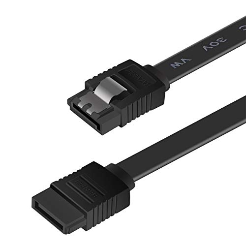SATA Cable III, BENFEI SATA Cable III 6Gbps Straight HDD SDD Data Cable with Locking Latch 18 Inch Compatible for SATA HDD, SSD, CD Driver, CD Writer - Black