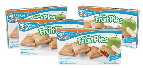 Drake's Apple Fruit Pies, 4 Boxes, 32 Individually Wrapped Pies