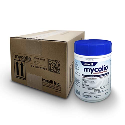 Mycolio Hospital Grade Disinfectant Wipes - 6' x 7” - Disinfecting Antibacterial Sanitizing Cleaning Wipes - 6 canisters, 960 Wipes