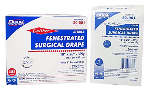 Dukal Case of 50 Drape Sheets 3-Ply 18' x 26'. Fenestrated Sterile Surgical Barrier Drapes. Tissue-Poly-Tissue Medical Sheets. Disposable Drape Sheet Tissues for Patient Draping.