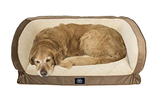 Serta Orthopaedic Gel Memory Foam Quilted Couch Bed, Large Brown