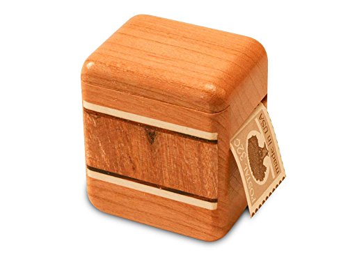 Cherry Stamp Box - Burl Maple Inlay