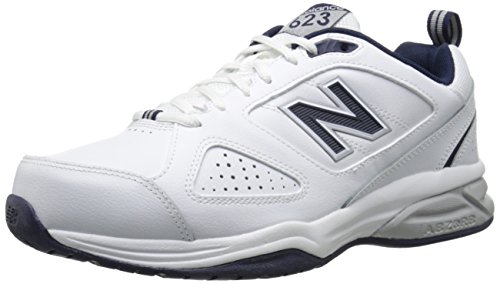 New Balance mens 623 V3 Casual Comfort Cross Trainer, White/Navy, 10.5 Wide US