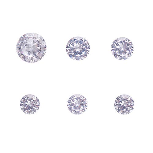 PH PandaHall 120pcs 6 Sizes Clear Cubic Zirconia Stone Loose CZ Stones Faceted Cabochons for Earring Bracelet Pendants Jewelry DIY Craft Making