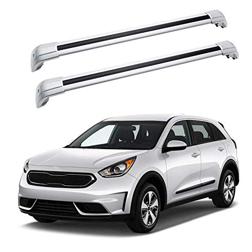 MotorFansClub Cross Bars Roof Rack Fit for Compatible with KIA NIRO 2017 2018 2019 Crossbars Baggage Cargo Luggage Rail