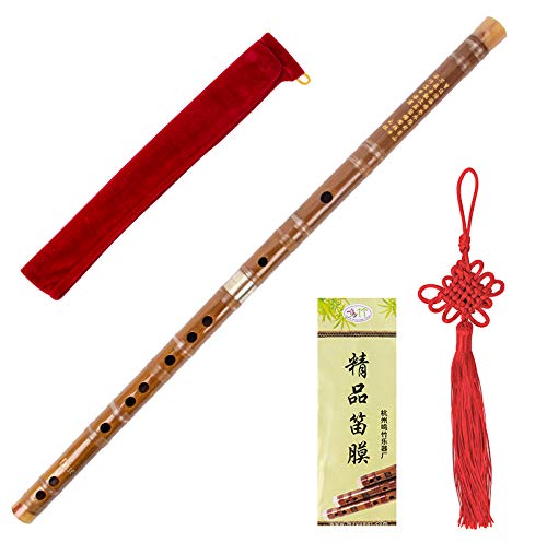 Traditional Handmade Chinese Musical Instrument Vintage Bamboo Flute Dizi (F key)