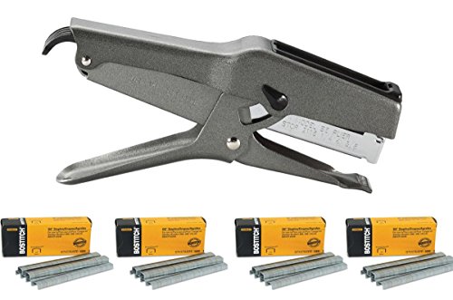 Stanley Bostitch B8 Heavy Duty Plier Stapler (Gray) with 4 Boxes of 1/4' Staples