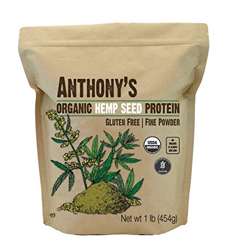 Anthony's Organic Hemp Seed Protein, 1 lb, Cold Pressed, Gluten Free, Non GMO, Fine Powder