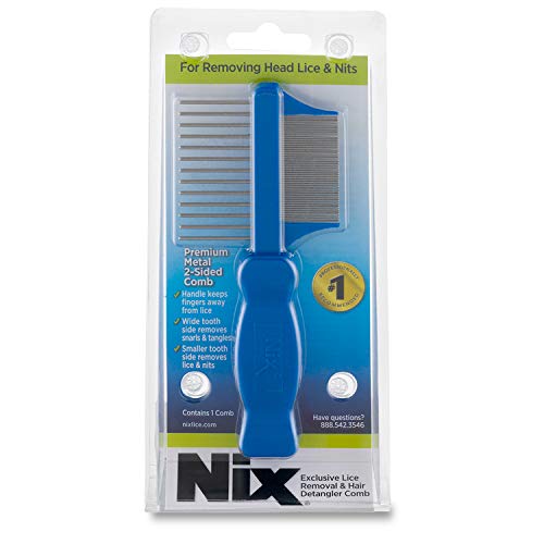 Nix Premium Metal 2-Sided Lice Removal Comb | Designed to Remove Lice and Nits