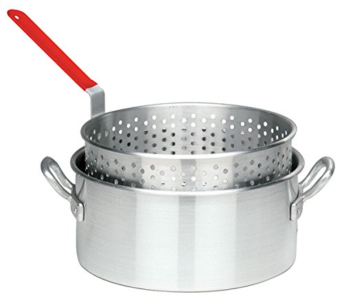 Bayou Classic 10 Quart Aluminum Fry Pot and Basket with Cool Touch Handle