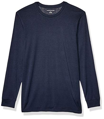 Amazon Essentials Men's Lightweight Performance Long-Sleeve Base Layer Shirt, Navy, Large