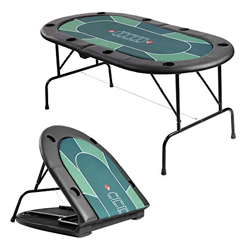 LUCKYERMORE Folding Poker Table 2 in 1 Poker Table Top for 8 Players w/Cup Holder