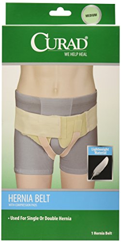 Curad Hernia Belt with Compression Pads, white, Medium