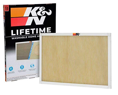 K&N 20x25x1 HVAC Furnace Air Filter; Lasts a Lifetime; Washable; Merv 11; Filters Allergies, Pollen, Smoke, Dust, Pet Dander, Mold, Smog, and More; Breathe Cleanly at Home, HVC-12025