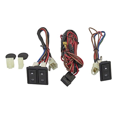 Universal Power Window Switch Kit Rocker Design with Bezels, Switch & Wiring Harness for 2-Door Pickup Truck SUV Van Car AutoAndArt