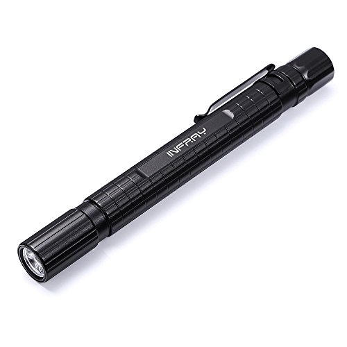 INFRAY LED Pen Light Flashlight, Zoomable, Small EDC 220 Lumens Penlight for Inspection, Repair, Camping. IPX5 Water-Resistant, 3 Modes (High, Low, Strobe)