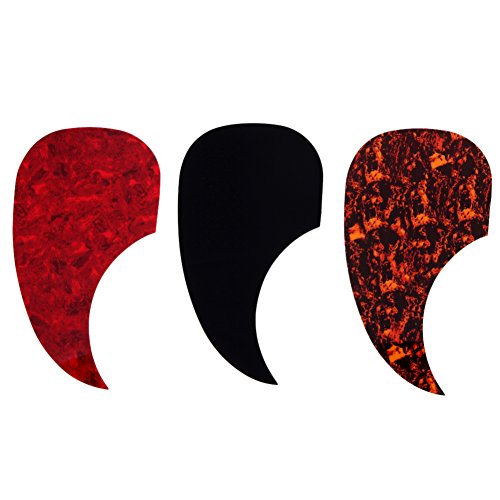 Whitelotous 3 Pack Teardrop Self-Adhesive Acoustic Guitar Pickguard Scratch Plate Pick Guard