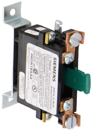 Siemens 48DA18AA4 Ambient Compensated Bimetal Overload Relay, Open Type, Single and 3 Phase, 1 Pole, 25 Amp Rating, 1 NC Auxiliary Contacts, 5A (B600) & 5A (P300) Contact Rating