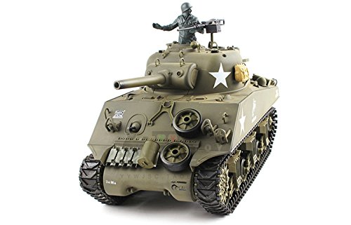 HengLong 1/16 Scale Radio Remote Control US M4A3 Sherman (105mm Howitzer) Tank Air Soft RC Battle Tank Smoke & Sound