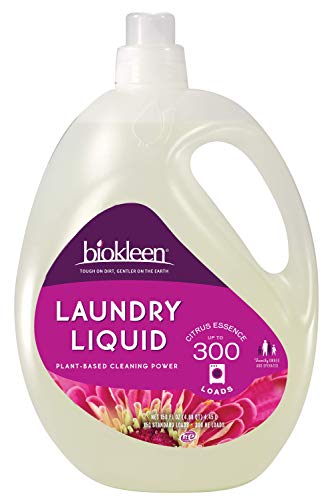 Biokleen Natural Laundry Detergent Liquid - 300 Loads 150 Fl Oz - Eco Friendly Non-Toxic Plant Based Safe for Kids and Pets No Artificial Colors or Preservatives