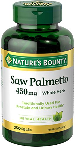 Nature's Bounty Saw Palmetto Pills and Herbal Health Supplement, Supports Urinary Health, 450mg, 250 Capsules, Green