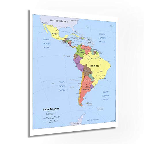 Historix 2006 Latin America Map Poster - 24x30 Inch Central and South America Map - Latin American Poster - South America Map Poster - South America Wall Map (2 sizes)
