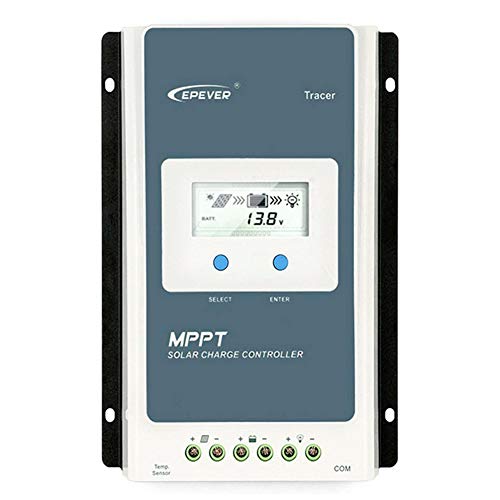 EPEVER MPPT Solar Charge Controller 30 amp 12V 24V Auto, 30A Solar Charge Controller Max 100V Input Negative Grounded Solar Reulator for Lead-Acid and Lithium Batteries Charging and Discharging