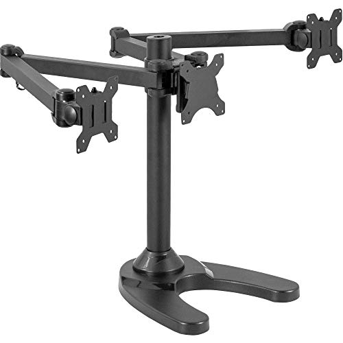 VIVO Triple LED LCD Computer Monitor Free Standing Desk Mount with Base, Heavy Duty Fully Adjustable Stand for 3 Screens up to 32 inches (STAND-V103F)