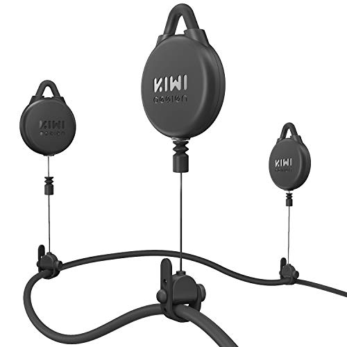 [Pro Version] KIWI design VR Cable Management, 6 Packs Retractable Ceiling Pulley System for HTC Vive/Vive Pro/Oculus Rift/Rift S/Link Cable for Oculus Quest/Quest 2/Valve Index VR Accessories (Black)