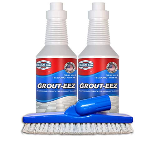IT JUST Works! Grout-EEZ Super Heavy Duty Tile & Grout Cleaner and Whitener. Quickly Destroys Dirt & Grime. Safe for All Grout. Easy to Use. 2 Pack with Free Stand-Up Brush. The Floor Guys…