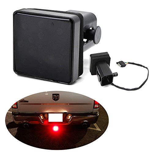 iJDMTOY 35-035-Smoked Dark Smoke Lens Tail/Brake Light for Truck SUV Trailer Class 3/4/5 2-Inch Towing Hitch Receiver, Powered by 15 Super Bright Red LED Bulbs