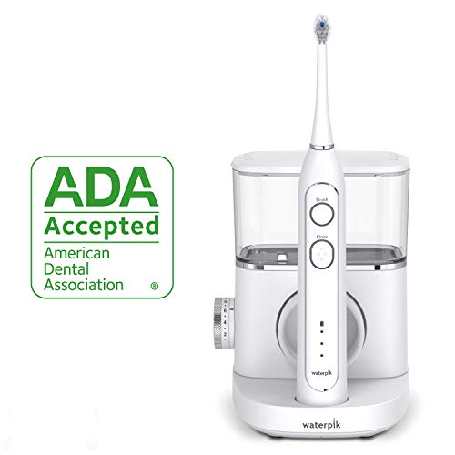 Waterpik Sonic-Fusion Professional Flossing Toothbrush, Electric Toothbrush & Water Flosser Combo in One, SF-02 White
