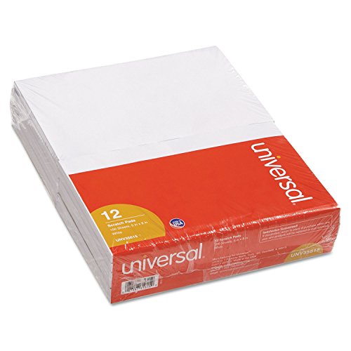 Universal 35615 Scratch Pads, Unruled, 5 x 8, White, 12 100 Sheet Pads/Pack