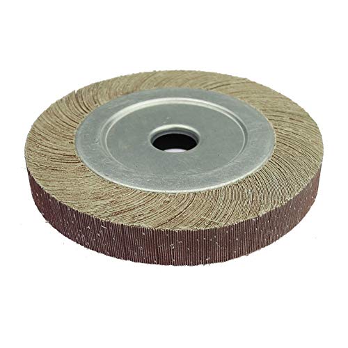 jidan Buffing Pad Conical Column Wheel Shaped Polishi 6'/8' Flange Abrasive Flap Wheel Sanding Cloth Mop Wheel Metal Wood Polishing Grinding (Grit : P180, Size : 150x25x25.4mm)