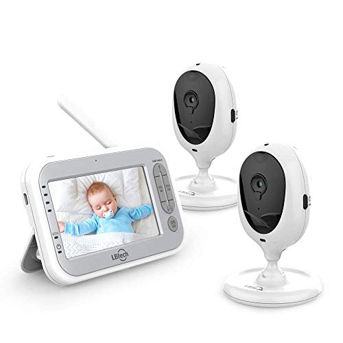 LBtech Video Baby Monitor with Two Cameras and 4.3' LCD,Auto Night Vision,Two-Way Talkback,Temperature Detection,Power Saving/Vox,Zoom in,Support Multi Camera