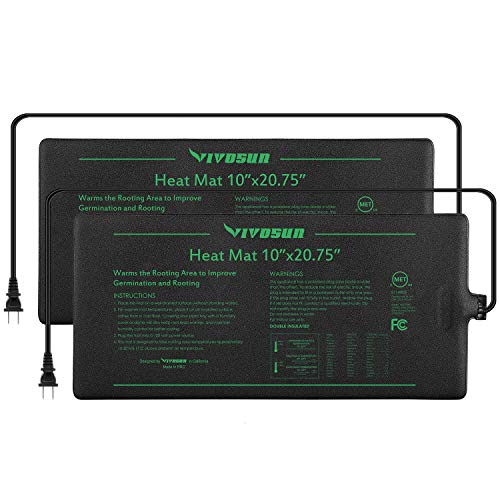 VIVOSUN 2 Pack Durable Waterproof Seedling Heat Mat Warm Hydroponic Heating Pad 10 x 20.75 Inch