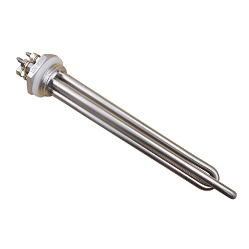 DERNORD 12V 300W Immersion Heater Submersible Water Heater Element Stainless Steel Heating Element with 1 Inch NPT Fitting Double U Type