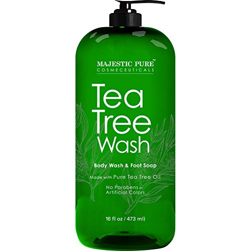 Majestic Pure Tea Tree Body Wash - Formulated to Combat Dry, Flaky Skin - Soothes, Nourishes and Moisturizes Irritated, Chapped, Problem Skin Areas - (Packaging may Vary) -16 fl. oz.
