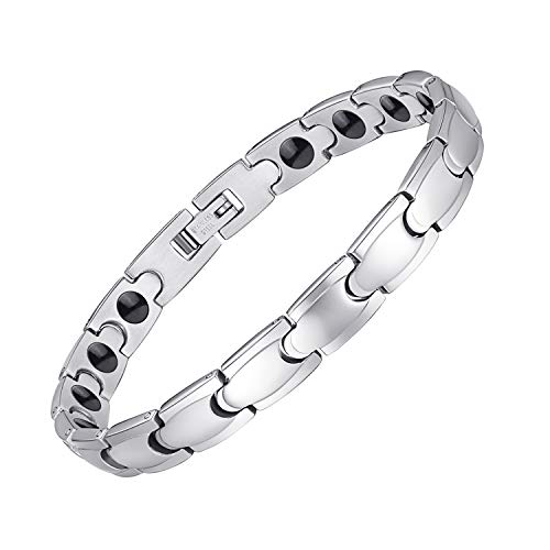 Feraco Magnetic Bracelet for Women Elegant Titanium Stainless Steel Magnet Therapy Bracelets for Arthritis Pain Relief Health Gifts