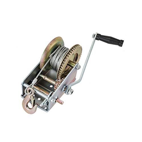 33Ft Cable 3500Lbs Hand Crank Hand Winch Manual Dual Gear for Boat ATV RV Trailer