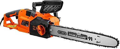 TACKLIFE Electric Chainsaw, 15A Corded Chainsaw, Straight Motor, 18IN Chain, 14M/S Speed, Self-Lubrication, Tool-Free Tensioning -GCS15B